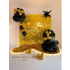 System Dekoracyjny "Black & Gold Garland" designed by ball-ON Elegancka Ścianka Dekoracyjna z Balonów